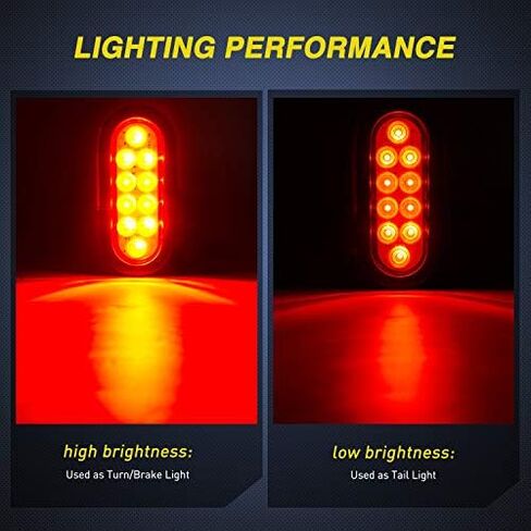 Nilight 6 بوصة ضوء ذيل مقطورة بيضاوي مع مقابس حلقات تثبيت متساطحة مع دعامات تثبيت قطعتان من أضواء المقطورة الخلفية المقاومة للماء باللون الأبيض لشاحنة RV، ضمان لمدة عامين in Kuwait