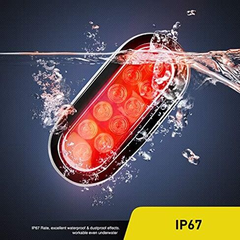 Nilight 6 بوصة ضوء ذيل مقطورة بيضاوي مع مقابس حلقات تثبيت متساطحة مع دعامات تثبيت قطعتان من أضواء المقطورة الخلفية المقاومة للماء باللون الأبيض لشاحنة RV، ضمان لمدة عامين in Kuwait