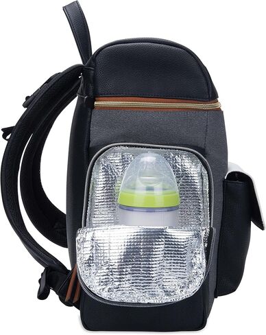 Baby Brezza Gio Laptop Diaper Bag Backpack - Secure Storage for Your Laptop or Tablet - 9 Pockets to Store All Your Accessories - Insulated Bottle Pocket, Black in Kuwait