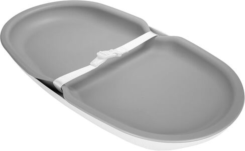 وسادة تغيير الحفاضات الإسفنجية للأطفال من أوبي، سهلة التنظيف، خفيفة الوزن، مقاومة للماء، تتضمن حزام أمان وقاعدة مضادة للانزلاق، رمادي داكن in Kuwait