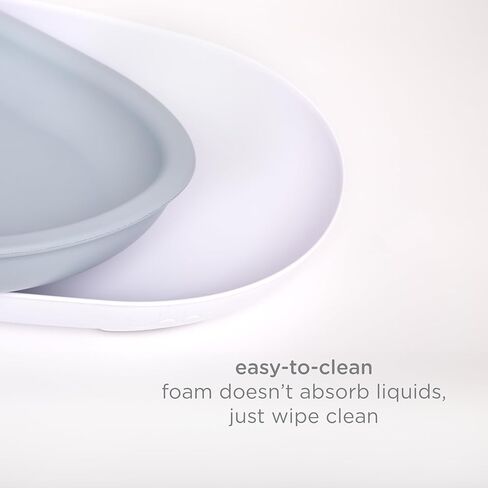 وسادة تغيير الحفاضات الإسفنجية للأطفال من أوبي، سهلة التنظيف، خفيفة الوزن، مقاومة للماء، تتضمن حزام أمان وقاعدة مضادة للانزلاق، رمادي داكن in Kuwait