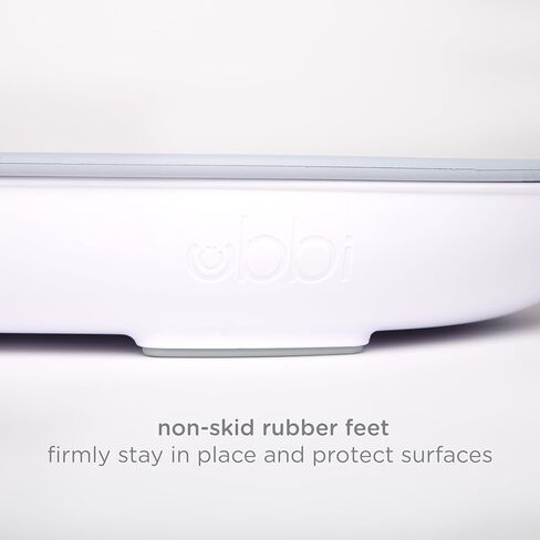 وسادة تغيير الحفاضات الإسفنجية للأطفال من أوبي، سهلة التنظيف، خفيفة الوزن، مقاومة للماء، تتضمن حزام أمان وقاعدة مضادة للانزلاق، رمادي داكن in Kuwait