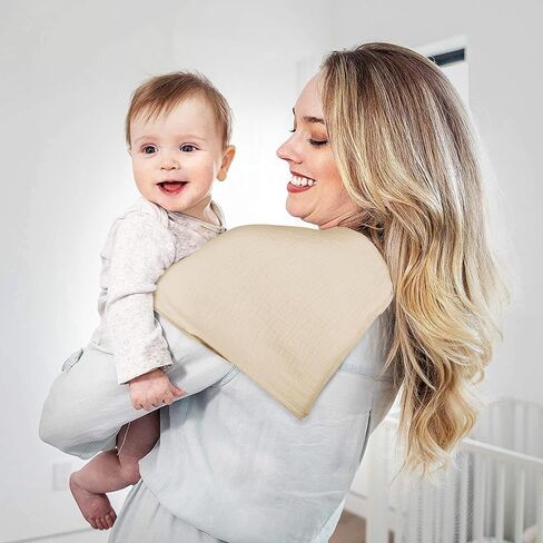 Muslin Nursing Cover for Breastfeeding, 360° Full Privacy Soft Breathable Nursing Covers, 100% Cotton Breast Feeding Cover, Multi-Purpose Car Seat Cover for Mam and Baby-Wheat in Saudi Arabia