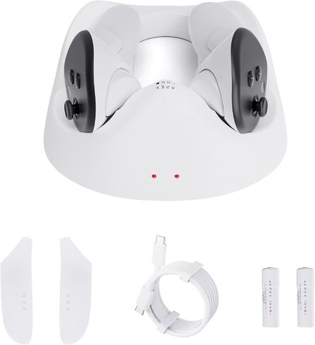 قاعدة شحن VR لملحقات وحدات التحكم Meta Quest 3، حامل محطة شحن وحدات التحكم لـ Oculus Quest 3، حامل عرض وحدة التحكم مع بطاريتين قابلتين للشحن in Kuwait