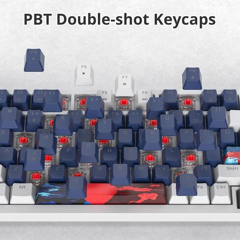 75% Mechanical Gaming Keyboard Wired Gasket Mount Keyboard 82 Keys Hot Swappable Keyboard RGB Backlit Knob TKL Keyboard for PC Laptop Windows Gamer(Blue Earth) in Saudi Arabia