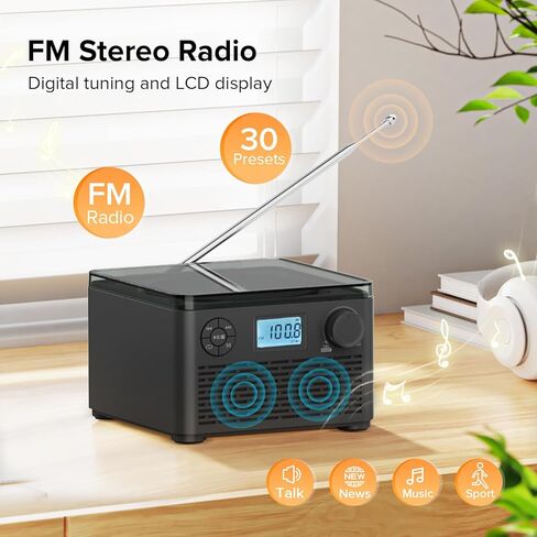 Portable CD Player Boombox with Bluetooth,CD Players for Home with Stereo Speakers,Rechargeable Boom Box CD Player with FM Radio,Support CD/MP3,USB/TF Card,Headphone Jack. in Kuwait