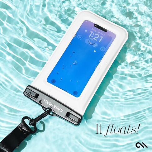 Case-Mate IP68 Waterproof Phone Pouch/Case - Travel Beach Cruise Ship Essentials [Fits up to 6.8 inch Phones] - with Crossbody Lanyard for iPhone 15 Pro Max/ 14 Pro Max/ 13 Pro Max/ S24 - Soap Bubble in Saudi Arabia