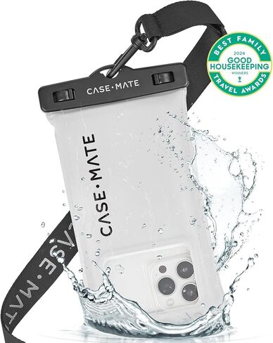Case-Mate IP68 Waterproof Phone Pouch/Case - Travel Beach Cruise Ship Essentials [Fits up to 6.8 inch Phones] - with Crossbody Lanyard for iPhone 15 Pro Max/ 14 Pro Max/ 13 Pro Max/ S24 - Soap Bubble in Saudi Arabia