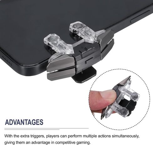 MECCANIXITY Gaming Trigger Mobile Game Controller 1 Pair Six-Finger Linkage Fire Key Burst Shooter Type-C for 4.7-6.5 Inch Cell Phone with 18.5cm USB Cable in Saudi Arabia