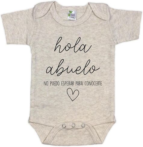 Hola Abuelo Spanish Pregnancy Announcement Infant Bodysuit for Grandpa - Abuelito Gift for New Baby Reveal (White) in Saudi Arabia