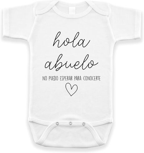 Hola Abuelo Spanish Pregnancy Announcement Infant Bodysuit for Grandpa - Abuelito Gift for New Baby Reveal (White) in Saudi Arabia