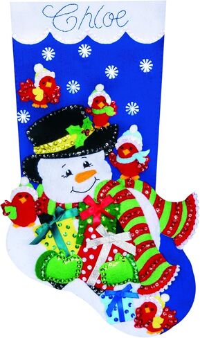 مجموعة زينة لباد Tobin DW5231 Snowman and Cardinals Stocking، بطول 45.72 سم in Saudi Arabia