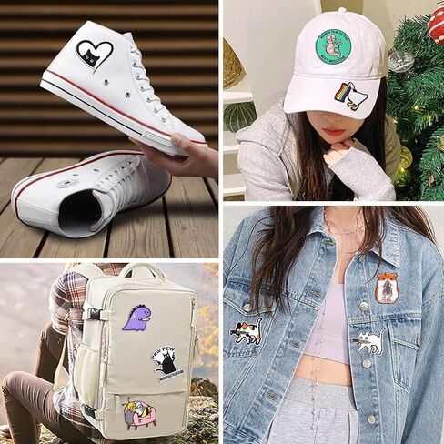 Cartoon Animal Iron on Patches 9 Pcs Cute Dinosaur Goose Cat Repair Embroidered Patches, DIY Accessory Sewing Applique for Clothes Dress Backpack in Kuwait