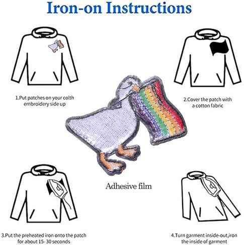 Cartoon Animal Iron on Patches 9 Pcs Cute Dinosaur Goose Cat Repair Embroidered Patches, DIY Accessory Sewing Applique for Clothes Dress Backpack in Kuwait