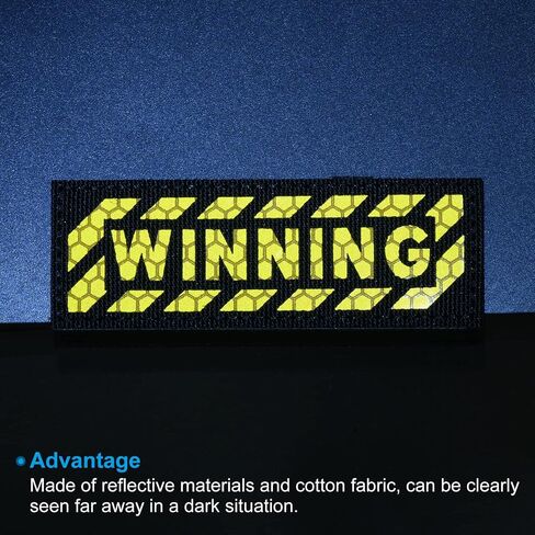 PATIKIL Reflective Warning Patch 1x3.5", 2 Pcs IR Infrared Hook and Loop Fastener Applique Armband Badges for Clothes Backpack, Yellow in Kuwait