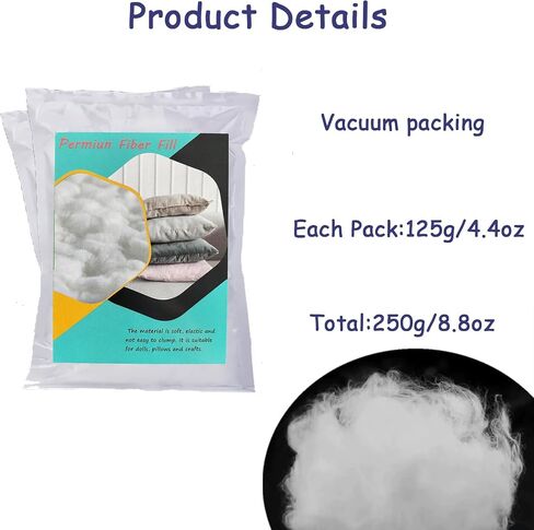Vseegrs 75g/2.6oz Premium Ployester Stuffing for Stuffed Animals, Soft and Warm Down Feather Like DIY Toy Stuffing for Dolls, Fiber Filling pp Cotton Stuffing for Craft in Saudi Arabia