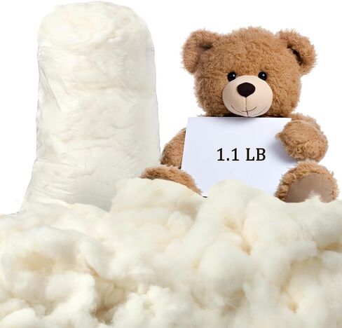 Wesnoy Cotton Stuffing for Stuffed Animals Soft Pillow,Natural Cotton Fiber Filling Batting, for Toys, Cloud Decorations, and More(0.22 lb) in Saudi Arabia