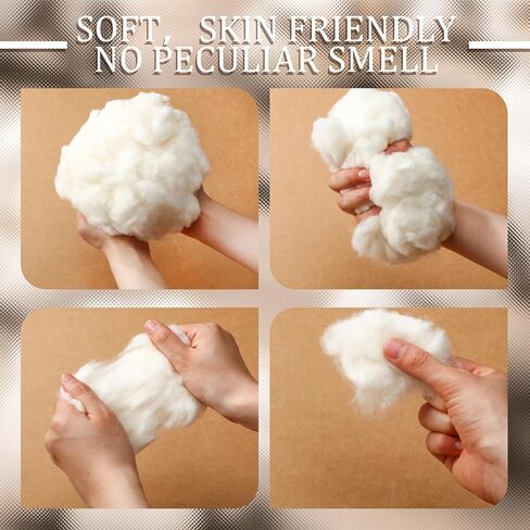 Wesnoy Cotton Stuffing for Stuffed Animals Soft Pillow,Natural Cotton Fiber Filling Batting, for Toys, Cloud Decorations, and More(0.22 lb) in Saudi Arabia