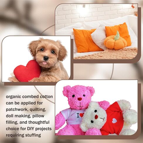 Wesnoy Cotton Stuffing for Stuffed Animals Soft Pillow,Natural Cotton Fiber Filling Batting, for Toys, Cloud Decorations, and More(0.22 lb) in Saudi Arabia