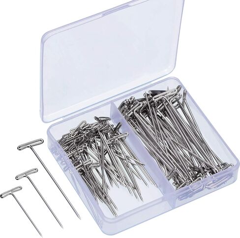 Blulu 150 Pieces Steel T-pins for Blocking Knitting, Modelling and Crafts(2 Inch, 1-1/2 Inch) in Saudi Arabia