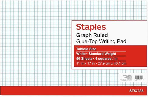 STAPLES 814566 Graph Pad 11-Inch X 17-Inch Graph White 50 Sheets/Pad (18586) in Saudi Arabia