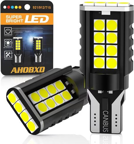 921 LED لمبة عكس الضوء، 921 912 906 W16W T15 LED لمبات CANBUS خالية من الأخطاء، ترقية غير قطبية 921 لمبة و6000K عالية السطوع (عبوة من 2) in Saudi Arabia