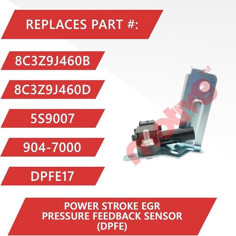 مستشعر التغذية المرتدة لضغط EGR سعة 6.4 لتر (DPFE) | متوافق مع 6.4L فورد سوبر ديوتي F250 F350 F450 F550 2008 2009 2010 | يستبدل: 8C3Z9J460D DPFE9 DPFE17 AP63473 in Kuwait