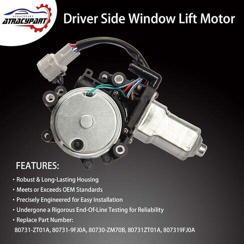 Window Lift Motor Front Left Driver Side | for 2004-2014 Nissan Titan, 2004 Nissan Pathfinder Armada, 2005-2014 Nissan Armada, 2004-2011 Infiniti QX56 | Replace # 80731-ZT01A 80731-9FJ0A in Saudi Arabia