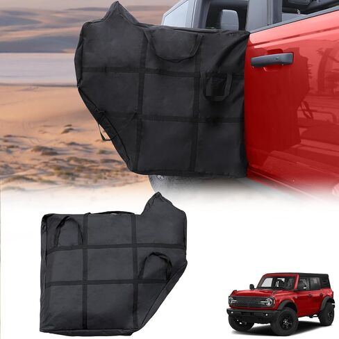 حقيبة تخزين باب Mabett لسيارة Ford Bronco 2024 2023 2022 2021، واقي باب صلب محمول يناسب ملحقات Bronco ببابين (عبوة واحدة فقط) in Saudi Arabia