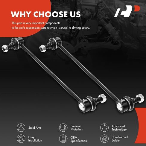 A-Premium 2 × وصلات قضيب تثبيت أمامية Sway Bar، متوافقة مع Honda Odyssey 2005-2017، استبدال # K750304 51320SHJA02 in Saudi Arabia