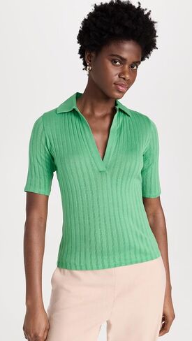 Vince Women's Elbow Sleeve Polo in Saudi Arabia