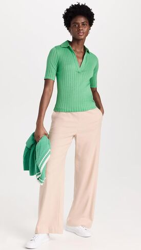 Vince Women's Elbow Sleeve Polo in Saudi Arabia