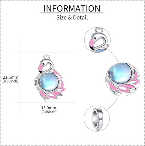 YAFEINI Flamingo Charm لسوار الفضة الإسترلينية Flamingo Bead Flamingo Jewelry هدايا للنساء in Kuwait
