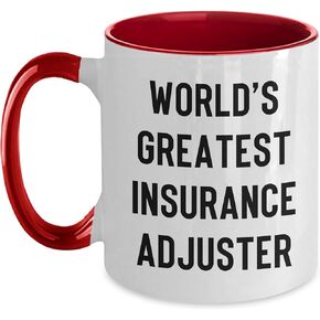 Funny World's Greatest Insurance Adjuster Two Tone Coffee Mug - Birthday Unique Gifts from Men to Insurance Adjuster, Women to Insurance Adjuster and Vice Versa in Saudi Arabia