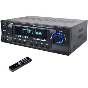 Pyle 1000W Bluetooth Home Theater Receiver - 5.2 Channel Surround Sound Stereo Amplifier System with 4K Ultra HD, 3D Video & Blu-Ray Video Pass-Through Support, HDMI/MP3/USB/AM/FM Radio, Black in Kuwait