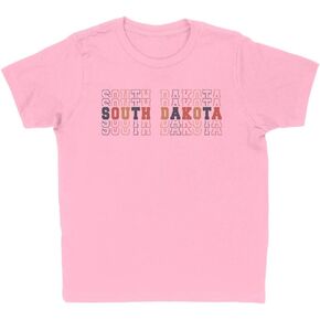 Stacked South Dakota Kids T-Shirt Youth in Saudi Arabia