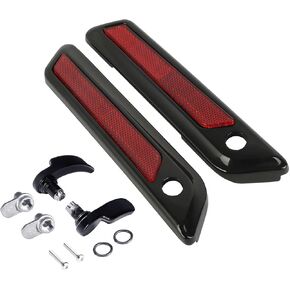 TCT-MOTORPARTS Saddlebag Hinge Latch Covers For Harley Touring Street Electra Road Glide King 2014-2023 Ultra FLTRU FLTRX Limited FLHTKSE FLTRXS FLHTK FLHTCU FLHR 2019 2018 Black in Saudi Arabia