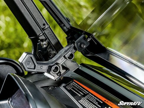 SuperATV Scratch Resistant 3-in-1 Flip Windshield for Segway Fugleman UT10 Crew Cab, Open, Vented Or Fully Closed, 1/4" Polycarbonate 250x Stronger than Glass, USA Made in Saudi Arabia