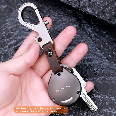 Titanium Keychain for Apple Airtags Metal Alloy case Shockproof Anti-Scratch Lost Luggage Cat Dog Pets car Accessories Finders GPS Quick Release EDC Key Holder Ring (Black Circle) in Kuwait