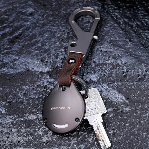 Titanium Keychain for Apple Airtags Metal Alloy case Shockproof Anti-Scratch Lost Luggage Cat Dog Pets car Accessories Finders GPS Quick Release EDC Key Holder Ring (Black Circle) in Kuwait