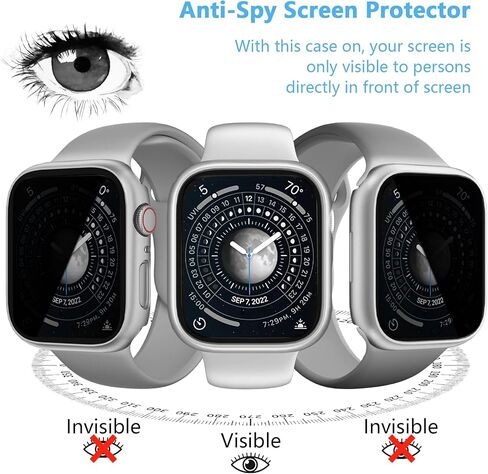مسافر [3 حزمة] واقي شاشة الخصوصية لشركة Apple Watch 9/8/7 45 مم ، حافظة صلبة فائقة على الكمبيوتر الشخصي مع فيلم مضاد للمضادات المدمجة لسلسلة Apple Watch 9/8/7 45 مم ، أسود/واضح/روز الذهب in Saudi Arabia