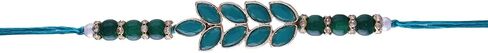 I Jewels Indian Festival Rakshabandhan Leaf Design Pearl Combo Rakhi For Brother/Bro/Bhai/Men (R067-2) (Set of 2) in Saudi Arabia