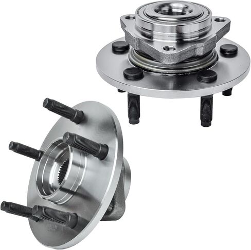 Detroit Axle - 2 Front Wheel Bearing Hubs for 2002-2008 Dodge Ram 1500 [5 Lug] 2003 2004 2005 2006 2007 Wheel Bearing and Hub Assembly Set Replacement, Pair Hubs in Saudi Arabia