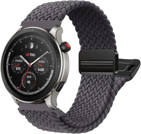 Braided-Band Compatible with Amazfit-Bip 6/Bip 5,22mm Magnetic Stretchy Band for Amazfit GTR 4/GTR 3 Pro/GTR 3/GTR 2e/GTR 2/GTR 47mm/Stratos 3/2/2s/Pace in Kuwait