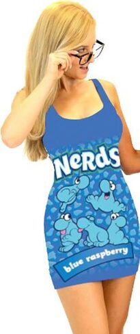 TV Store Women's/Junior's Nerds 1980s Candy Halloween Tunic Costume Dress (With Glasses) in Saudi Arabia