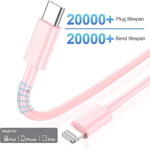 شاحن سريع لهاتف iPhone 14 13 12 11، [معتمد من MFi] 3 عبوات شاحن USB C بقوة 20 وات مع كابل شحن سريع 3FT&6FT&10FT USB C إلى ightning متوافق مع iPhone 14/13/12/11/Pro/Pro Max/Xs/Xr/X in Kuwait