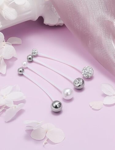 PRJNDJW BELLY BUNTINGE RING 14 مم حلقات بطن طويلة الفولاذ الجراحي للنساء للنساء حلقات بطن حلقات زر بطن طويلة طويلة CZ 14G حلقة السرة الخارجي/الداخلي حلقات زر البطن in Saudi Arabia
