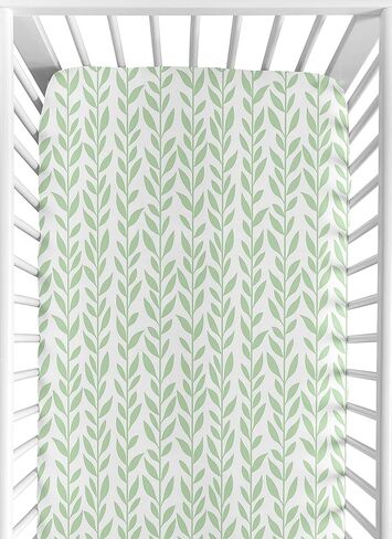 Sweet Jojo Designs Sage Green Boho Flower Floral Girl Fitted Mini Crib Sheet Baby Nursery Infant Newborn Bed Room Portable Pack n Play Mattress Shabby Chic Bohemian Watercolor Garden Nature Modern in Saudi Arabia