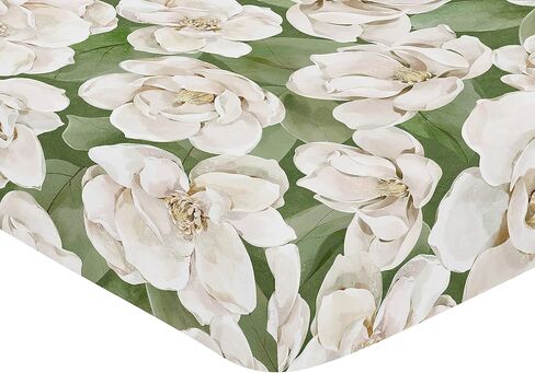 Sweet Jojo Designs Sage Green Boho Flower Floral Girl Fitted Mini Crib Sheet Baby Nursery Infant Newborn Bed Room Portable Pack n Play Mattress Shabby Chic Bohemian Watercolor Garden Nature Modern in Saudi Arabia