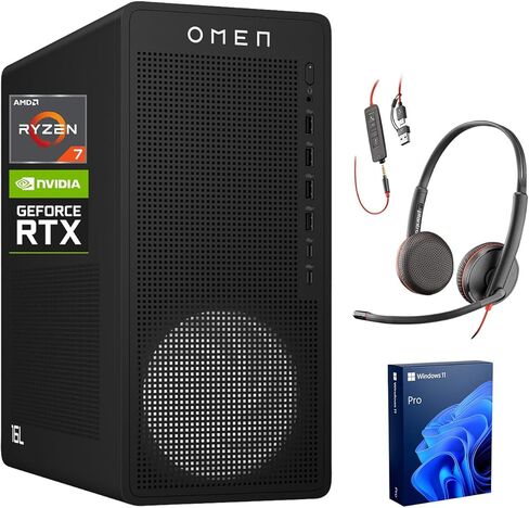 كمبيوتر مكتبي HP Victus 15L Ryzen 7 RTX 4060 Premium للألعاب، AMD Ryzen 7 5700G (Beats Intel i7-12650H)، GeForce RTX 4060، ذاكرة الوصول العشوائي 16 جيجابايت، 1 تيرابايت SSD، RJ45، HDMI، منفذ DP، Wi-Fi 6، Windows 11 Pro، أبيض in Saudi Arabia